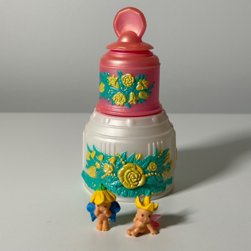Vintage 90s Kenner Fairy Winkles Peek In Perfume Bottle Set + 2 Fairies(93F)